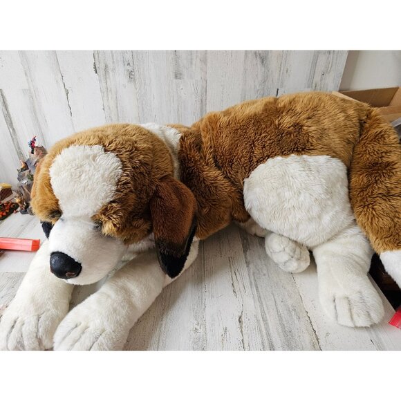 Hugfun life-size St Bernard stuffed plush vintage huge dog puppy - Picture 1 of 13